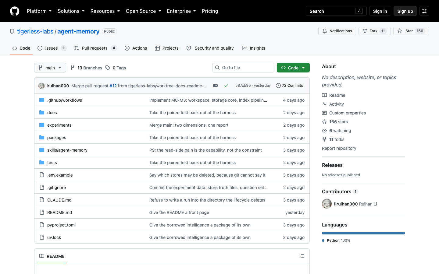 agent-memory Review 2026 — A File-Truth Long-Term Memory Runtime for AI Agents: Rebuildable Indexes, Sleep-Time Manage, and a 52.9% LongMemEval-S Result