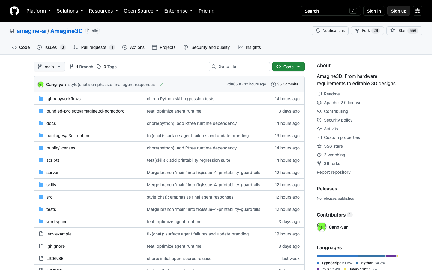 Amagine3D Review 2026 — Open-Source 3D-Native Agent That Turns Requirements into Editable CAD