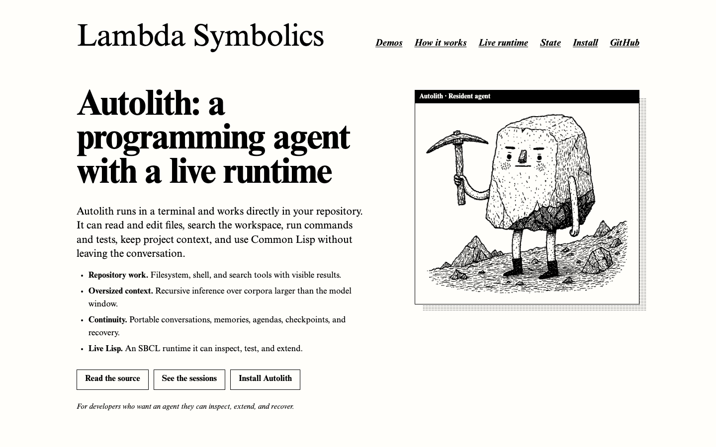 Autolith Review 2026 — A Common Lisp Coding Agent with a Live, Self-Modifying Runtime