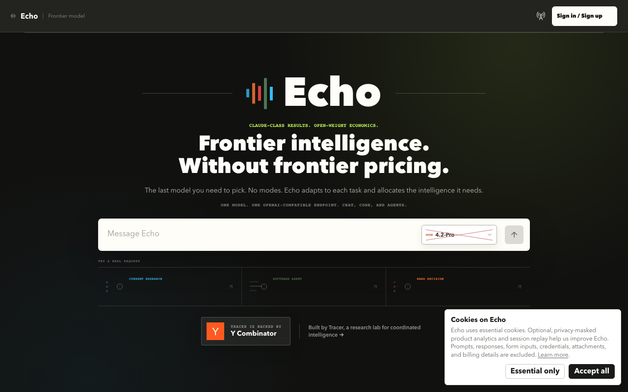 Echo by Tracer Review 2026 — Model Routing Platform That Claims Fable-Level at 1/3 Cost