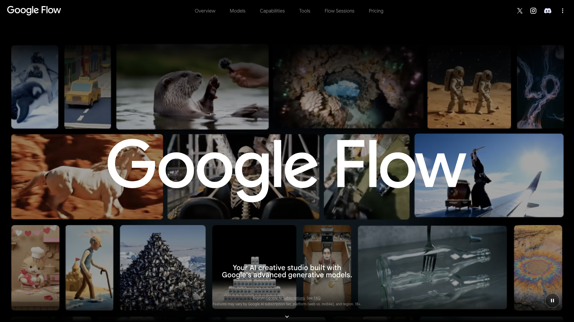 Google DeepMind Veo 2 technology page — feature overview and example videos