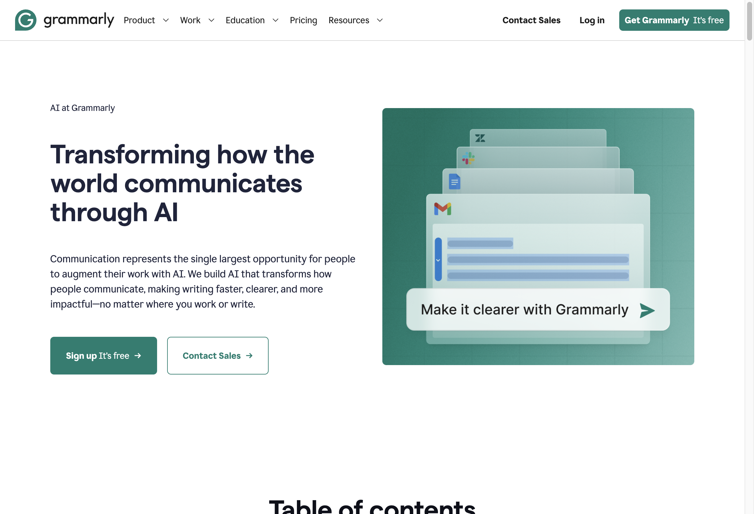 Grammarly AI writing assistant interface with grammar and tone analysis