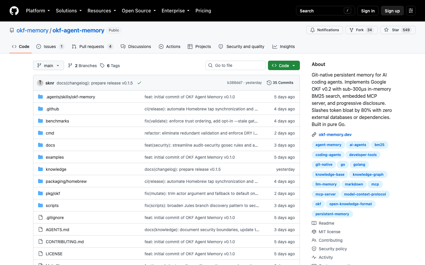 okf-agent-memory Review 2026 — Git-Native Agent Memory That Costs Nothing to Query