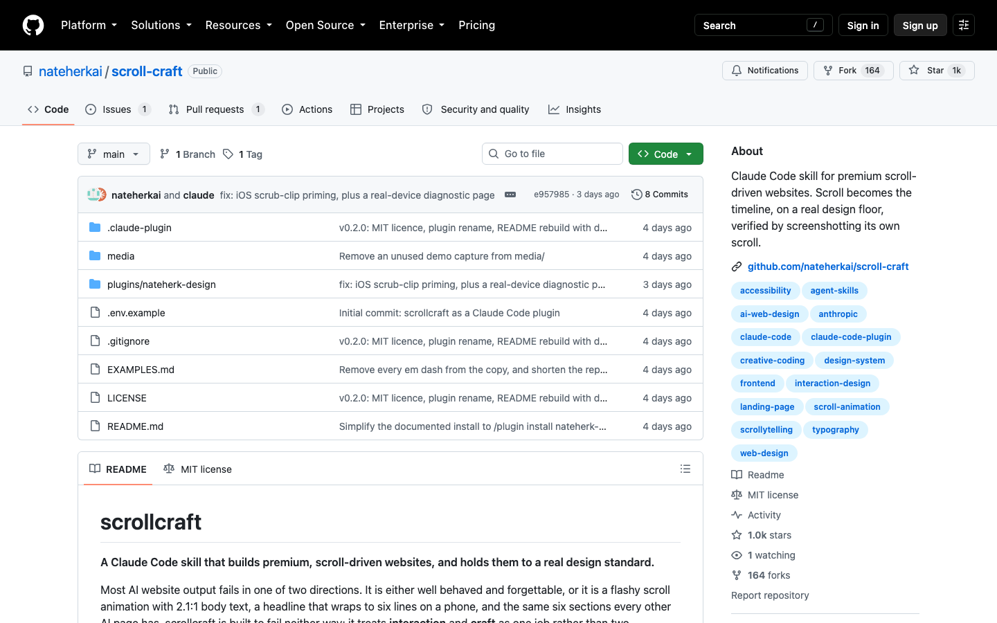 scroll-craft Review 2026 — A Claude Code Skill That Makes AI Websites Actually Feel Designed