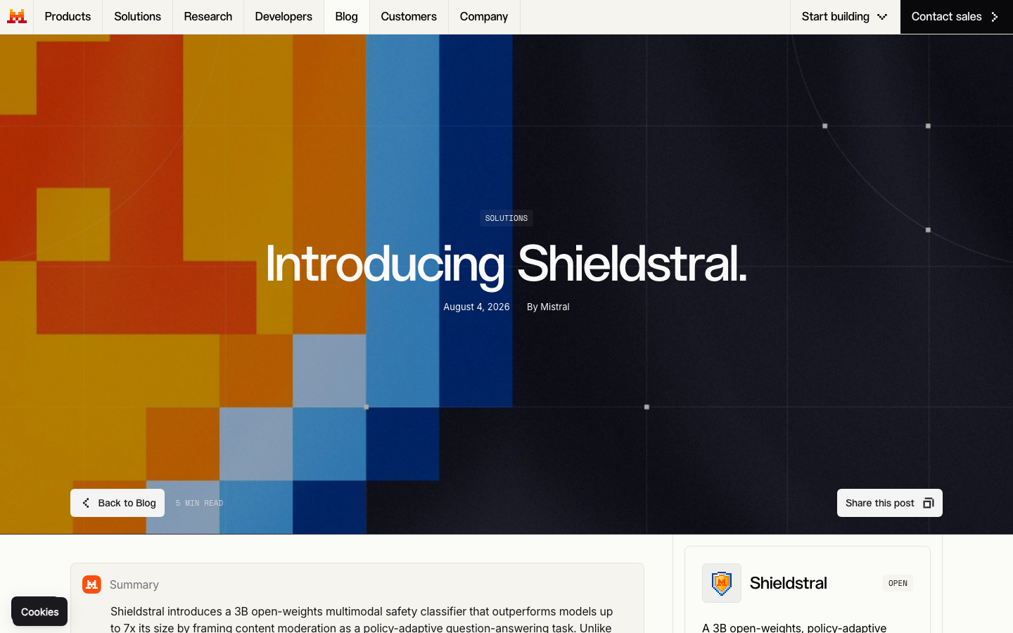 Shieldstral Review — Mistral's 3B Open-Weights Multimodal Moderation Model That Beats Models 7x Its Size