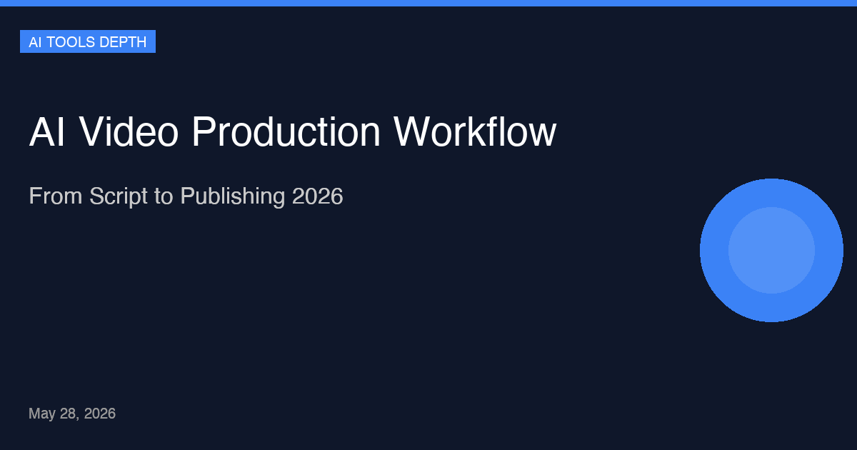 AI Video Production Workflow 2026 — From Script to Publishing Step by Step