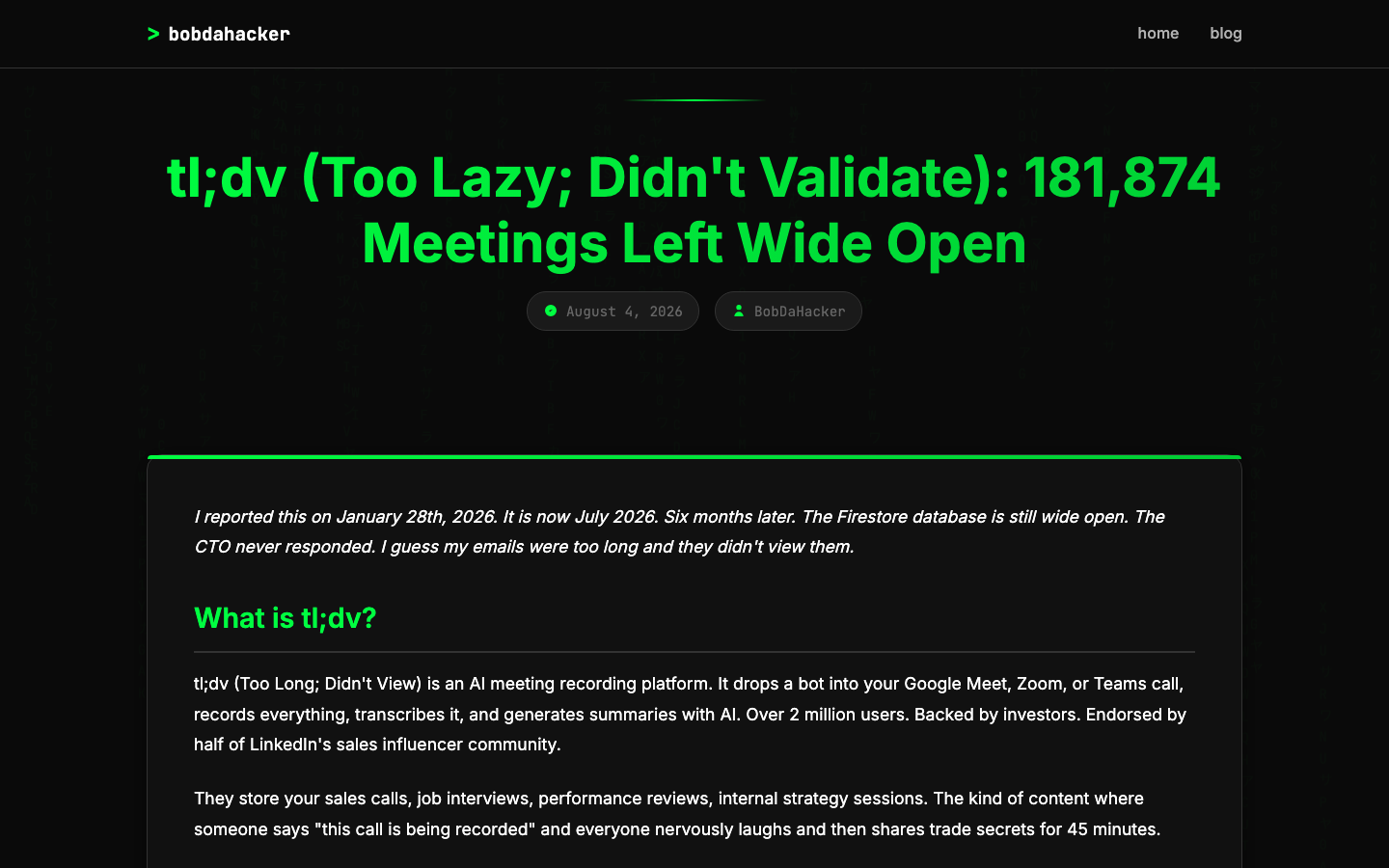 AI Meeting Recorder Security Audit Workflow 2026 — What the 181,874-Meeting tl;dv Breach Teaches Us